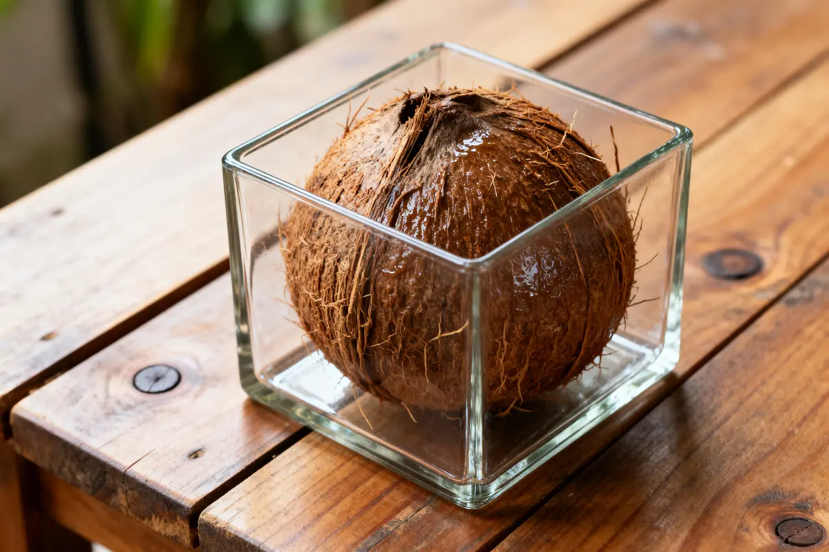 Rochers coco dans un récipient en verre illustrant la conservation d’un rocher coco efficace