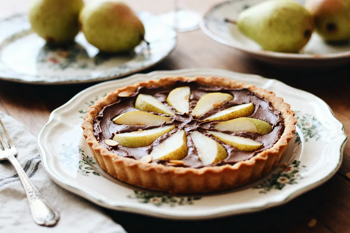 Tarte poire chocolat de Cyril Lignac : recette facile et gourmande