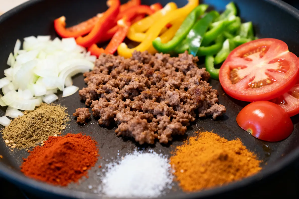 Viande hachée pour fajitas : Recette facile, épicée et rapide